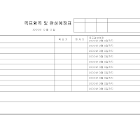예정표 (목표항목 및 완성예정) 예정표 (목표항목 및 완성예정)
